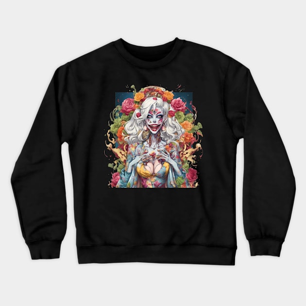 Lunatic Evil Female Clown Crewneck Sweatshirt by animegirlnft